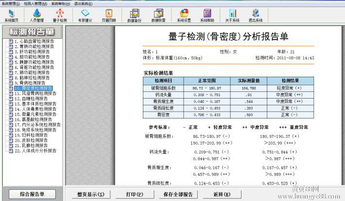 骨密度仪检测报告